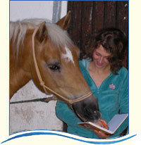 Dr. Hinneberg liest mit dem Pferd